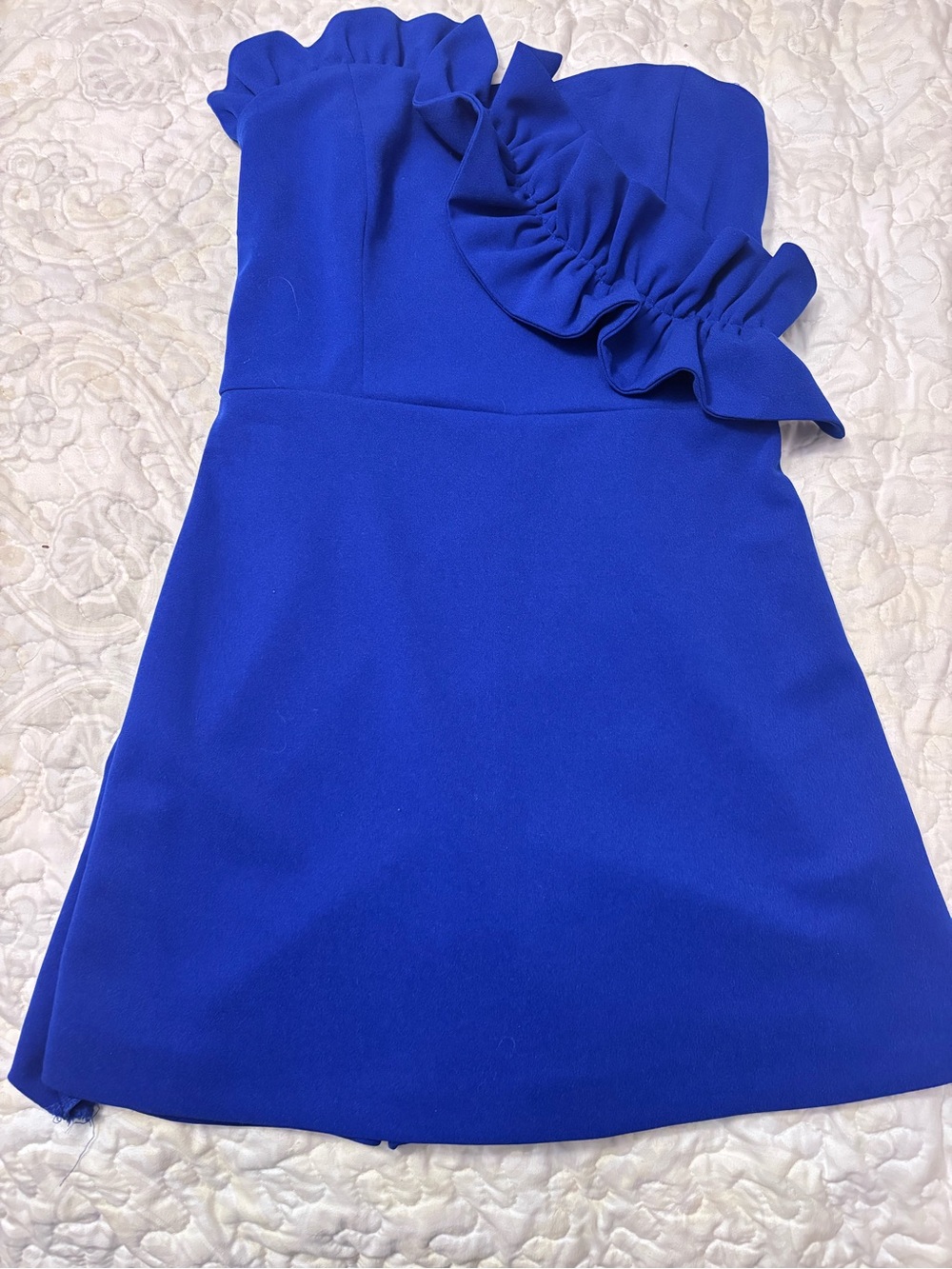 Royal Blue Strapless Ruffle Romper XS 💙